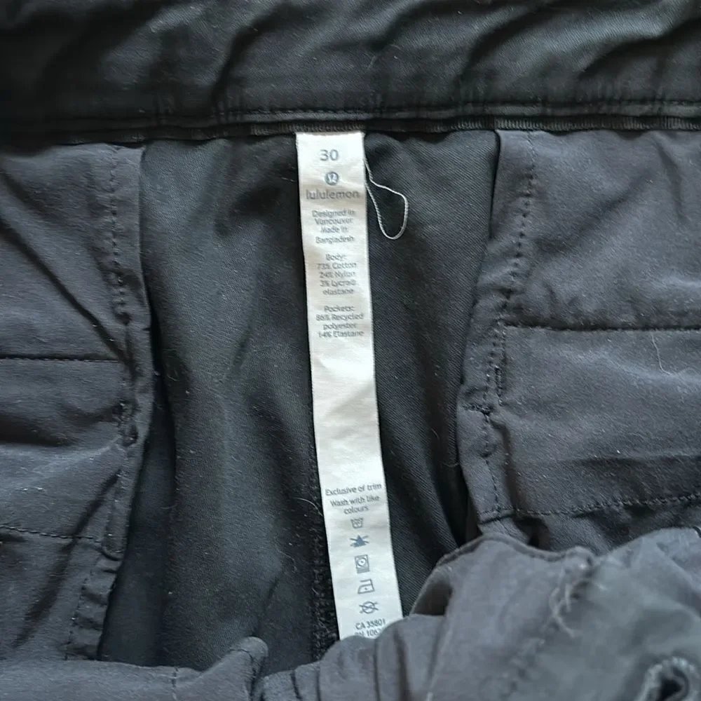 Lululemon black work pants, size 30.